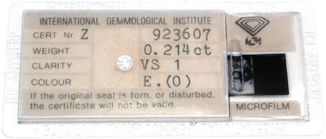 Foto 1 - Diamant IGI Zertifikat 0,214ct River E VS1, D5303