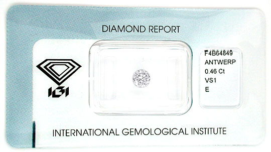 Foto 1 - Diamant IGI, Spitzen Brillant 0,46ct VS1 River E, D5549