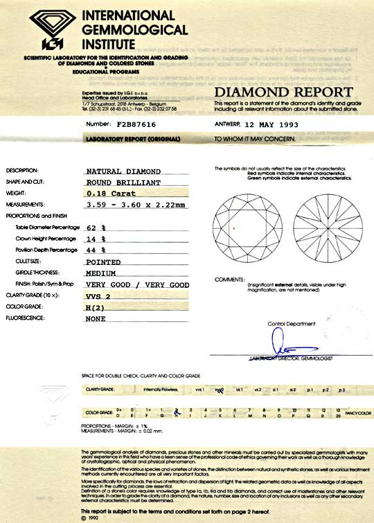 Foto 9 - Diamant 0,18ct Brillant, IGI VVS2 Wesselton Weiss, D5832