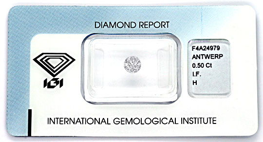 Foto 1 - Diamant 0,50ct Brillant IGI, Lupenrein Wesselton, D5838