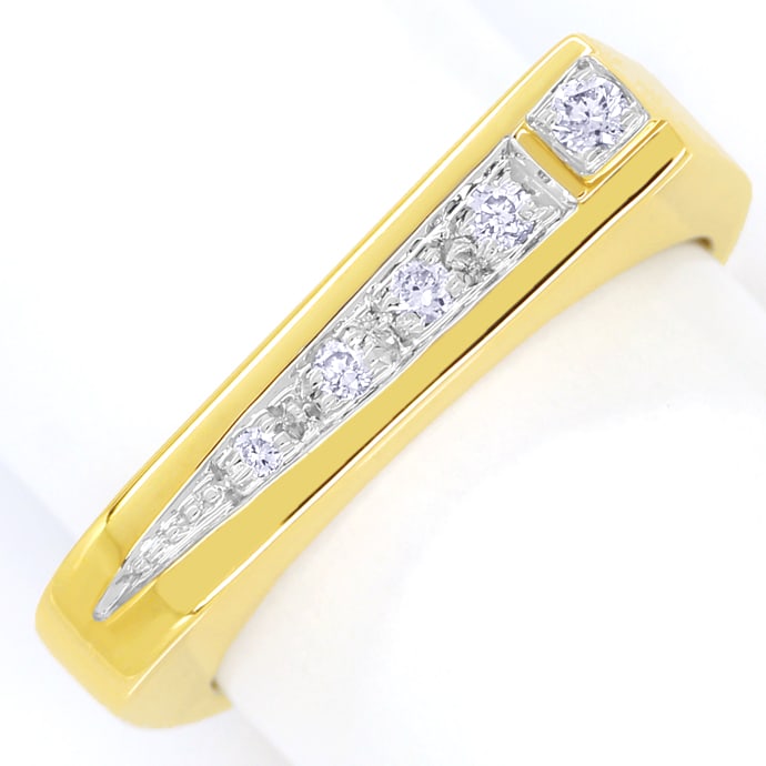 Foto 2 - Modernes Gold-Schmuckset Collier Ohrringe Ring Brillant, S1497