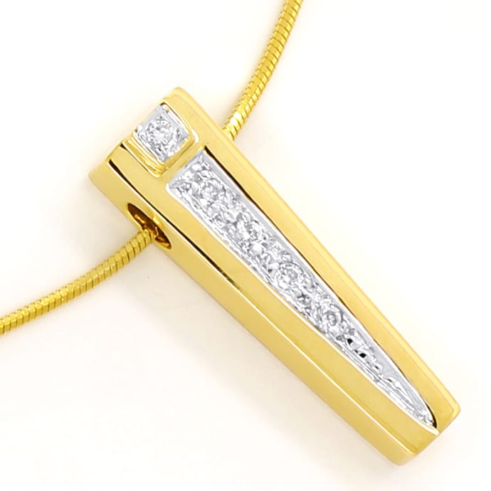 Foto 5 - Modernes Gold-Schmuckset Collier Ohrringe Ring Brillant, S1497
