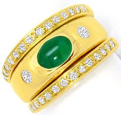 Foto 1 - Zwei Steckbare Ringe Smaragd Bandring Doppel Memoryring, S4530