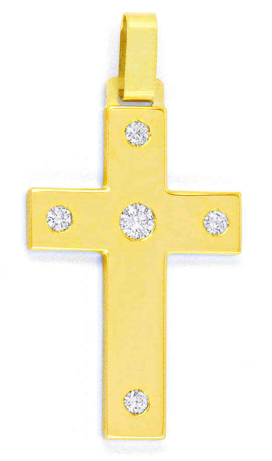 Foto 2 - Brillant-Gold Kreuz Anhänger 1,00 Brillanten, S6176