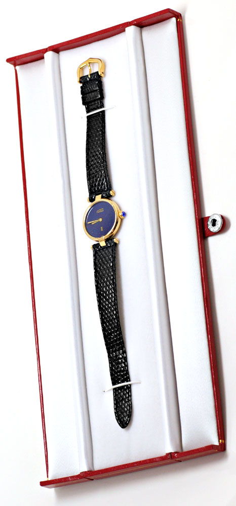Foto 5 - Damen Uhr VLC Vendome Louis Cartier Silber Lapis Topuhr, U1297